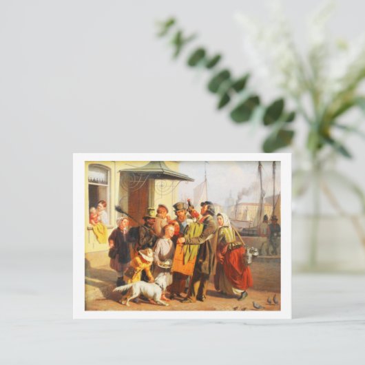 Organ Grinder Briefkaart (Staand voorkant)