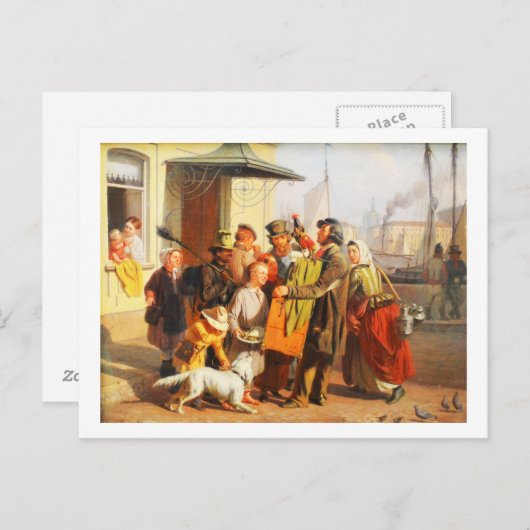 Organ Grinder Briefkaart (Voorkant / Achterkant)