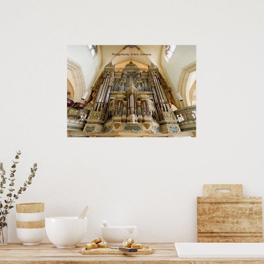 Organ in de Predigerkirche, Erfurt, Duitsland Poster (Keuken)