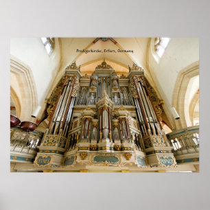 Organ in de Predigerkirche, Erfurt, Duitsland Poster