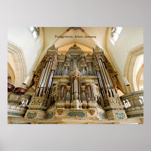 Organ in de Predigerkirche, Erfurt, Duitsland Poster (Voorkant)