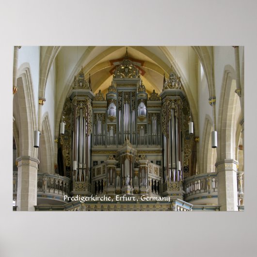 Organ in de Predigerkirche, Erfurt, Duitsland Poster (Voorkant)