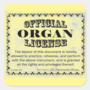 Organ Licence Square Sticker