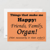 Organ maakt me gelukkig briefkaart (Voorkant / Achterkant)