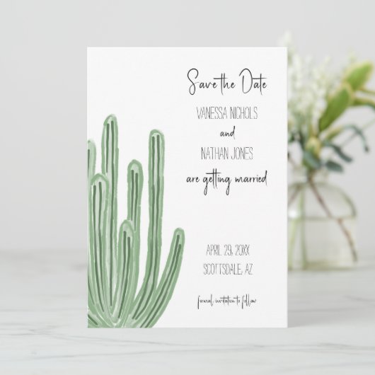 Organ Pipe Cactus Bewaar de Datum Uitnodiging (Staand voorkant)