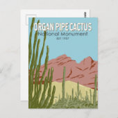 Organ Pipe Cactus National Monument Arizona Retro Briefkaart (Voorkant / Achterkant)