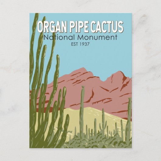 Organ Pipe Cactus National Monument Arizona Retro Briefkaart (Voorkant)