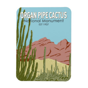 Organ Pipe Cactus National Monument Arizona Retro Magneet