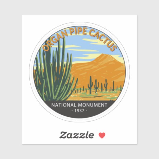 Organ Pipe Cactus National Monument Arizona Sticker (Vel)