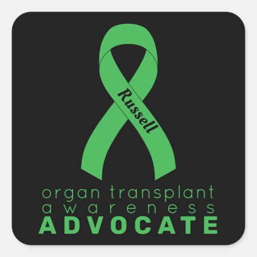 Organ Transplant Advocate Black Vierkante Sticker (Voorkant)
