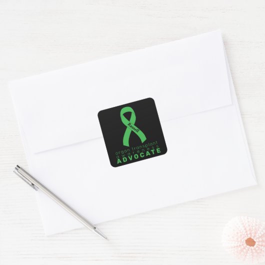 Organ Transplant Advocate Black Vierkante Sticker (Envelop)