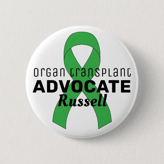 Organ Transplant Advocate Ribbon White Button (Voorkant)