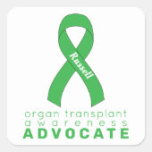 Organ Transplant Advocate White Vierkante Sticker (Voorkant)