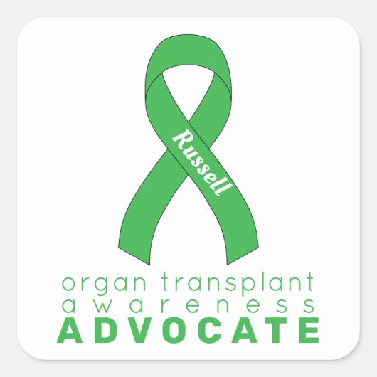 Organ Transplant Advocate White Vierkante Sticker (Voorkant)