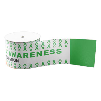 Organ Transplant Awareness Pattern Ribbon Grosgrain Lint