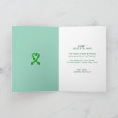 Organ Transplant Christmas Green Ribbon Folded Feestdagen Kaart (Binnen)