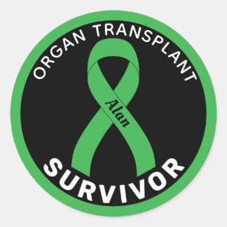 Organ Transplant Ribbon Black Ronde Sticker