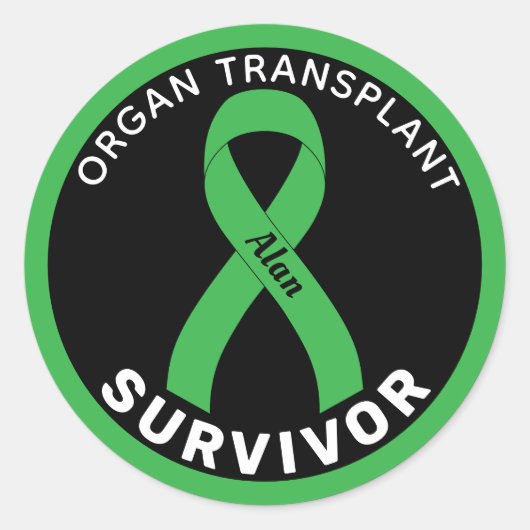 Organ Transplant Ribbon Black Ronde Sticker (Voorkant)