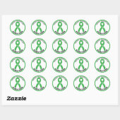 Organ Transplant Ribbon White Ronde Sticker (Vel)