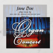 Organconcertuitnodiging - blauw gevellandschap kaart (Voorkant / Achterkant)