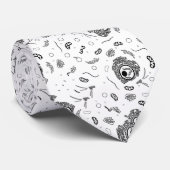 Organellen - Zwart op wit Stropdas (Opgerold)