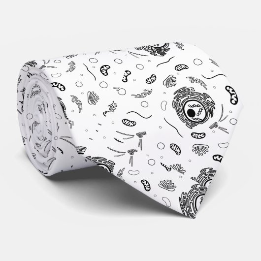 Organellen - Zwart op wit Stropdas (Opgerold)