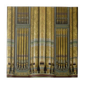 Organen - geverfde groene en goudpijpen tegeltje (Voorkant)