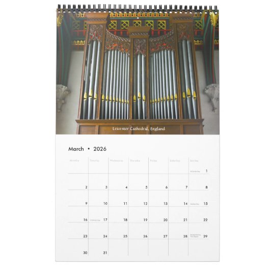 Organen - Groot en klein verticaal kalender (Mar 2026)