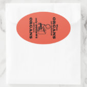 Organen met een verbod op ovaal Sticker (Tas)