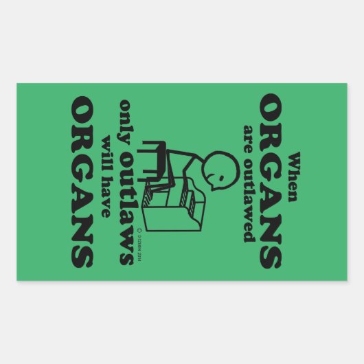 Organen met een verbod op rechthoekige Sticker (Voorkant)