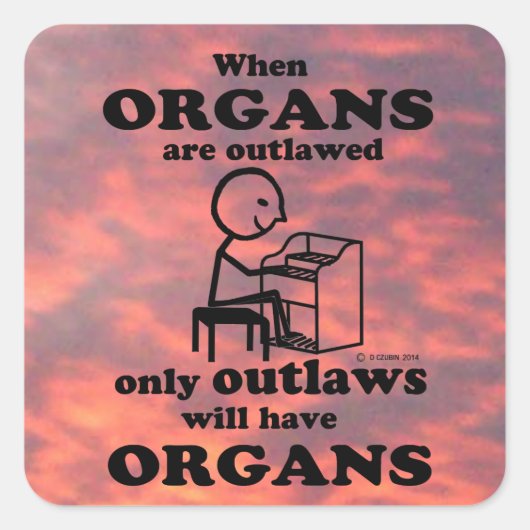 Organen met een verboden vierkant Sticker (Voorkant)