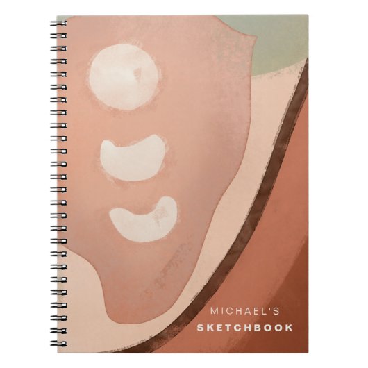 Organic Abstract Modern Art 60s Retro Sketchbook Notitieboek (Voorkant)