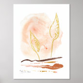 Organic Abstract Modern Boho Rust Gold Waterverf Folie Afdrukken (Voorkant)