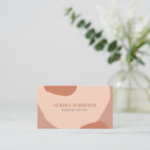 Organic Abstract Modern Brown Blush Visitekaartje (Staand voorkant)