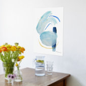 Organic Abstract Moderne Waterverf Navy Blue Gold Folie Afdrukken (Laag (Keuken))