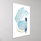 Organic Abstract Moderne Waterverf Navy Blue Gold Folie Afdrukken (Laagn)