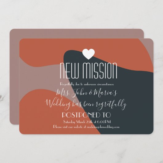 Organic Abstract New Mission Postponement Kaart (Voorkant / Achterkant)
