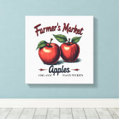 Organic Apples T-shirt – Handgeplukt Boerderij Fre Canvas Afdruk (Insitu (Houten vloer))