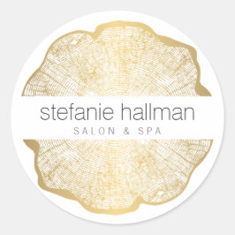 Organic Beauty Gold Tree Rings Ronde Sticker
