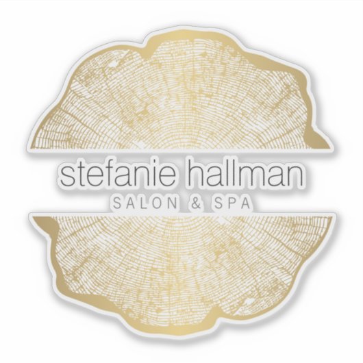 Organic Beauty Gold Tree Rings Sticker (Voorkant)
