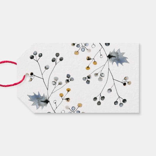 Organic Berry Kerstfeestay Cadeaulabel (Achterkant Horizontaal)