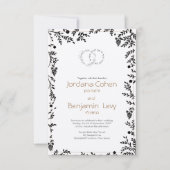 Organic Branches Jewish Wedding Invitation Kaart (Voorkant)