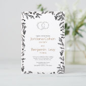 Organic Branches Jewish Wedding Invitation Kaart (Staand voorkant)