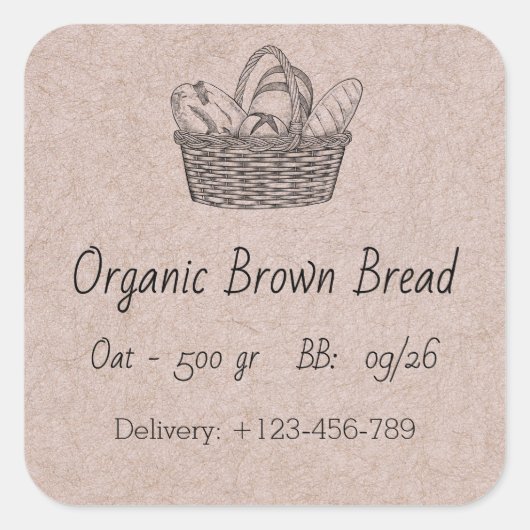 Organic Brown Bread Sticker (Voorkant)