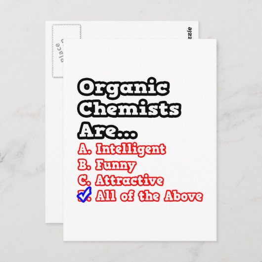 Organic Chemist Quiz... Joke Briefkaart (Voorkant / Achterkant)