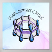 Organic Chemistry Love Molecule Student Teacher Poster (Voorkant)