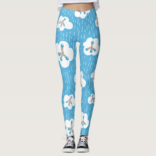 Organic Chemistry Molecules Blue Science Geek Leggings (Voorkant)