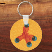 Organic Chemistry QR Code Oranje Methane Molecule Sleutelhanger (Voorkant)