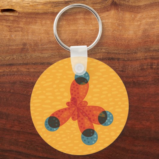 Organic Chemistry QR Code Oranje Methane Molecule Sleutelhanger (Voorkant)