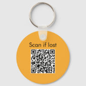 Organic Chemistry QR Code Oranje Methane Molecule Sleutelhanger (Achterkant)